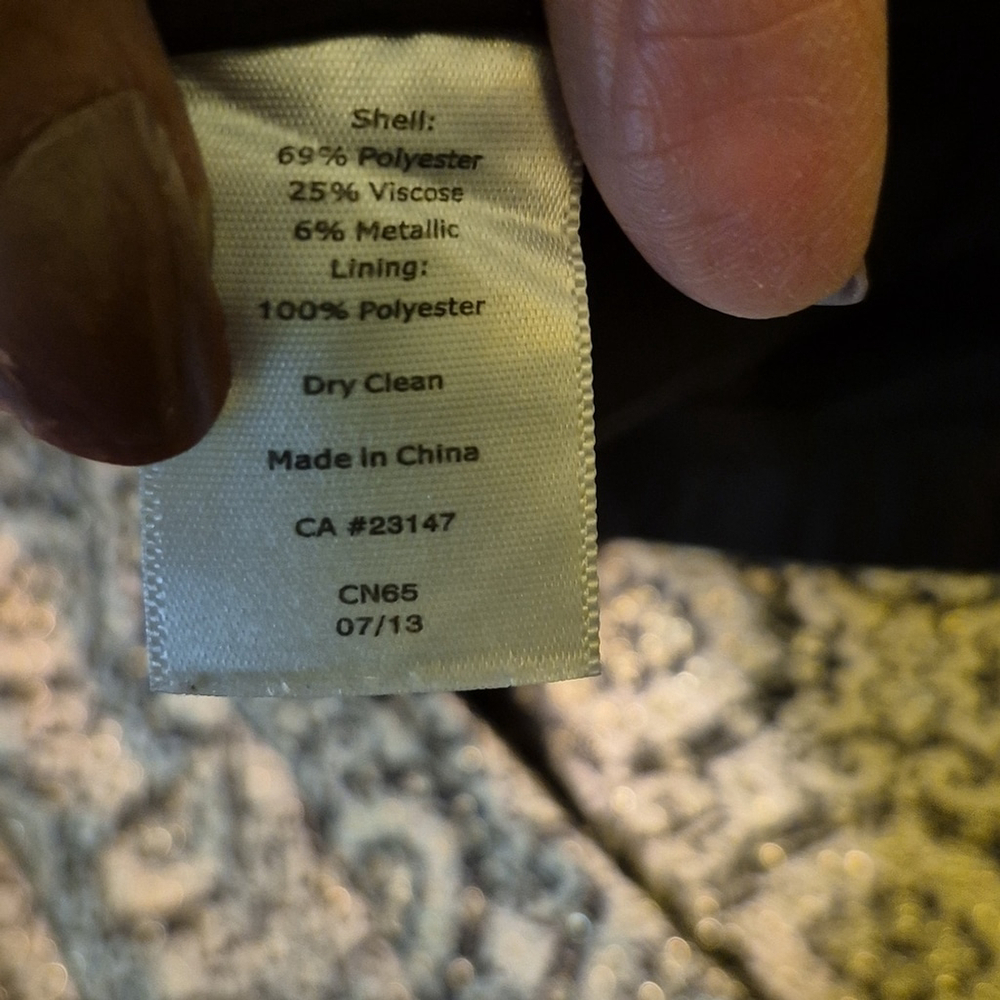 Talbots "Signature"dress Pants.fully Lined. Beautiful Black &gold.(#1661) - Picture 4 of 13